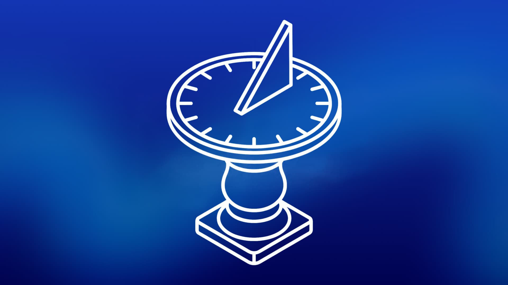 Line drawing of a sundial on a plain round pedestal